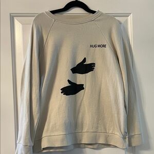 Cream Sweatshirt with Black Graphic